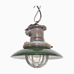 Vintage Enamel Pendant from Benjamin Electric Manufacturing Company, 1930s