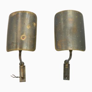 Messing Wandlampen von Rupert Nikoll, 1950, 2er Set