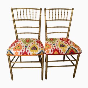 Sedie antiche in legno dorato, fine XIX secolo, set di 2