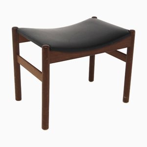 Hocker aus Eiche & Kunstleder, Schweden, 1970er