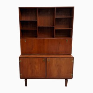 Bücherregal Sideboard aus Teak & Messing, 1960er