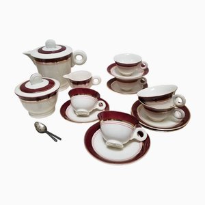 Service à Thé Santos Art Déco de Digoin Sarreguemines, 1920s, Set de 9