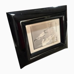 Cadre Photo Moderne en Bois Laqué Noir par Bussolari, Italie, 1990s