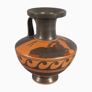 Vase Amphore en Terre Cuite Rouge et Noire, Grèce, 1950s