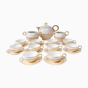 Antique Tea Service for 10 by Charles Ahrenfeldt for Limoges, 1920s, Set of 23