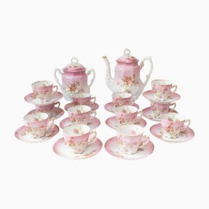 Antique French Coffee Service for 11, 1900s, Set of 24