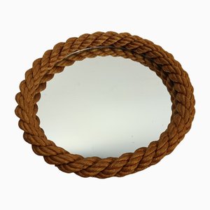 Specchio vintage in corda di Adrien Audoux & Frida Minet, anni '50