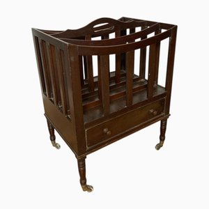 Antique Mahogany Canterbury Magazine Rack, 1900