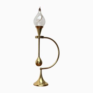 Skandinavische Mid-Century Messing & Glas Tropfen Öllampe oder Kerzenhalter von Freddie Andersen, 1960er