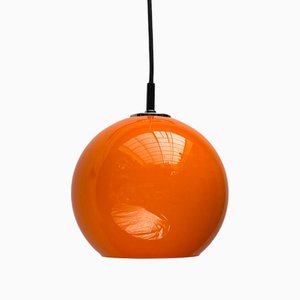 Vintage German Space Age Glass Ball Pendant Lamp from Peill & Putzler, 1970s