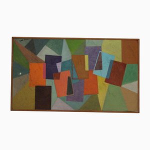 Stella Rankin, Mid-Century, Composizione inglese, anni '60, Olio su tela, con cornice