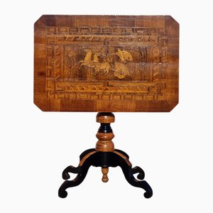 Antiker segelförmiger Tisch mit Intarsien, 1870