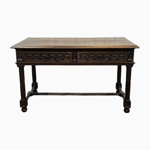 Escritorio de roble de estilo gótico, de finales del siglo XIX