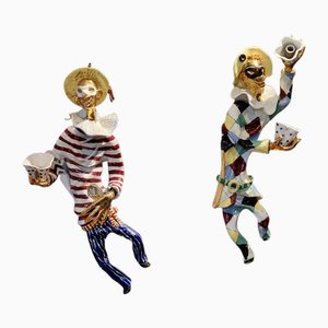 Polychrome Ceramic Wall Sconces by Orosa, 1950s, Set of 2