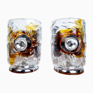 Mid-Century Modern Murano Glass Table Lamps by Toni Zuccheri for Mazzega, Italy, 1970s, Set of 2