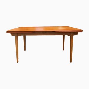 AT312 Dining Table in Teak and Oak by Hans J. Wegner for Andreas Tuck, Denmark, 1950s