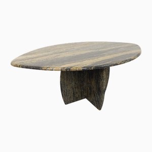 Table Basse Vintage Ovale en Marbre, 1970s