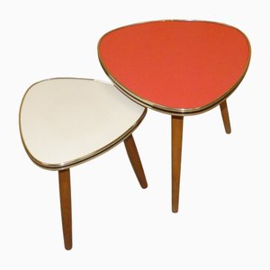 Rote Pflanzenhocker aus Resopal, 1950er, 2er Set