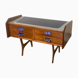 Chest of Drawers in Oak with Decorated Ceramic Handles, 1950s