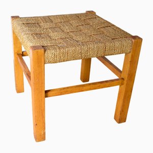 Deutscher Vintage Hocker aus Korbgeflecht, 1920er