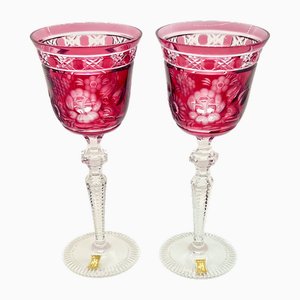 Copas de vino recortadas de Meissen, años 60. Juego de 2