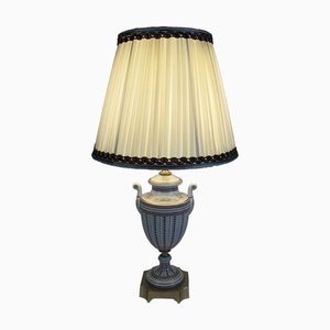 Lampe de Bureau Décorée en Porcelaine, 1970s