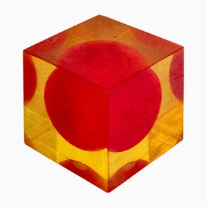 Mod. 3018 Resin Sculpture Cube by Enzo Mari for Danese, 1960s