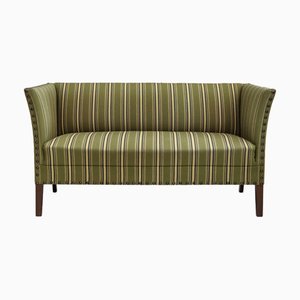 Danish Green Wool and Beech 2-Seater Sofa, 1970s