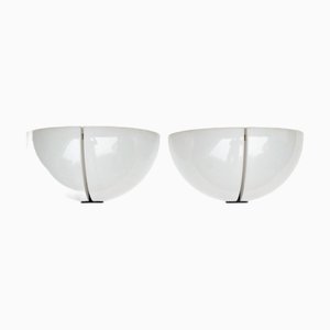 Vintage White Wall Sconces by Danilo & Corrado Aroldi for Stilnovo, 1970s, Set of 2