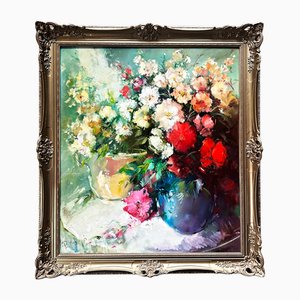 Ingfried Paul Henze Morró, Large Still Life Painting, Oil on Canvas, Framed