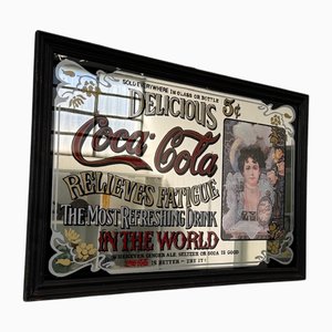 Vintage Coca Cola Werbespiegel, 1980er