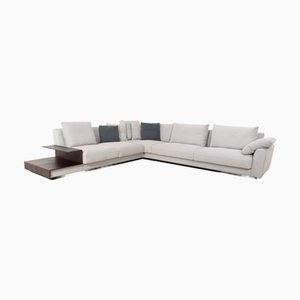 Grand Suite Ecksofa aus hellgrauem Stoff und Leder von Walter Knoll / Wilhelm Knoll