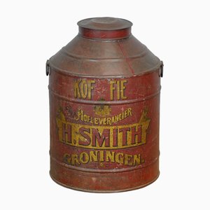 Large Metal Coffee Tin from H. Smith, 1920s