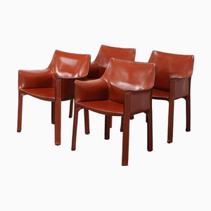 413 CAB Poltrone attribuite a Mario Bellini per Cassina, set di 4