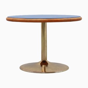 Table Basse Tulip Ronde Vintage avec Plateau Bleu, France, 1960s