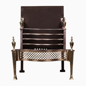 Antiker englischer Feuerrost aus Messing & Stahl, 1890