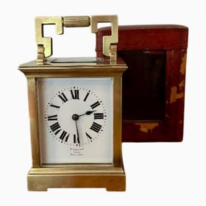 Orologio vittoriano antico in ottone, Francia, 1880