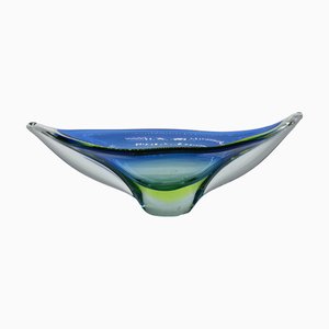 Centro de mesa de cristal de Murano sumergido de Flavio Poli para Seguso Vetri d'Arte, Italia, años 60