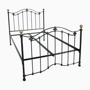 Mid-Century Modern Italian Brass and Cast Iron Enamelled Bed