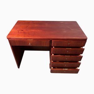 Bureau Art Déco Arrondi en Orme, 1930s