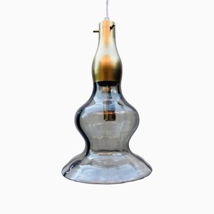 Vintage Italian Pendant in Grey and Golden Glass from Mariana Iskra Atelier, 1990s