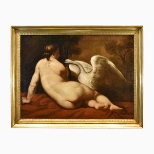 Artiste Français, Nu de Léda et du Cygne, 1780, Huile sur Toile