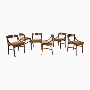 Vintage Italian Chairs, 1950s, Set of 6