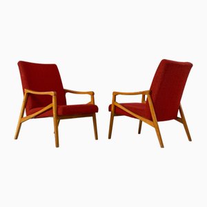 Red Chairs by Jiří Jiroutek for Jitona, 1960s, Set of 2