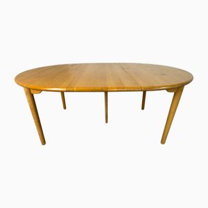 Tavolo da pranzo Mid-Century rotondo allungabile in quercia di Kurt Østervig per Brødere Andersen, Danimarca, anni '60