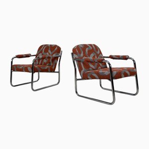 Butacas estilo Bauhaus retapizadas, años 90. Juego de 2