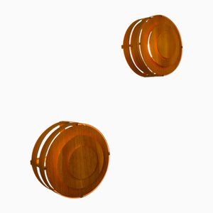 Focaccine impiallacciate in pino di Hans-Agne Jakobsson per Ellysett, 1961, set di 2