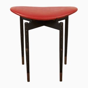 Sgabello Lutrario con struttura in metallo nero con finiture in ottone di Carlo Mollino per Doro, 1959