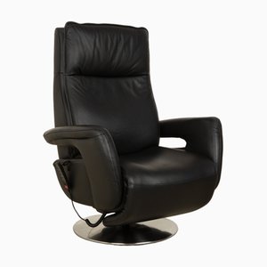 Poltrona Mir XLI in pelle nera di Hukla