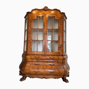 Barock Vitrine aus Nussholz & Glas, 1970er